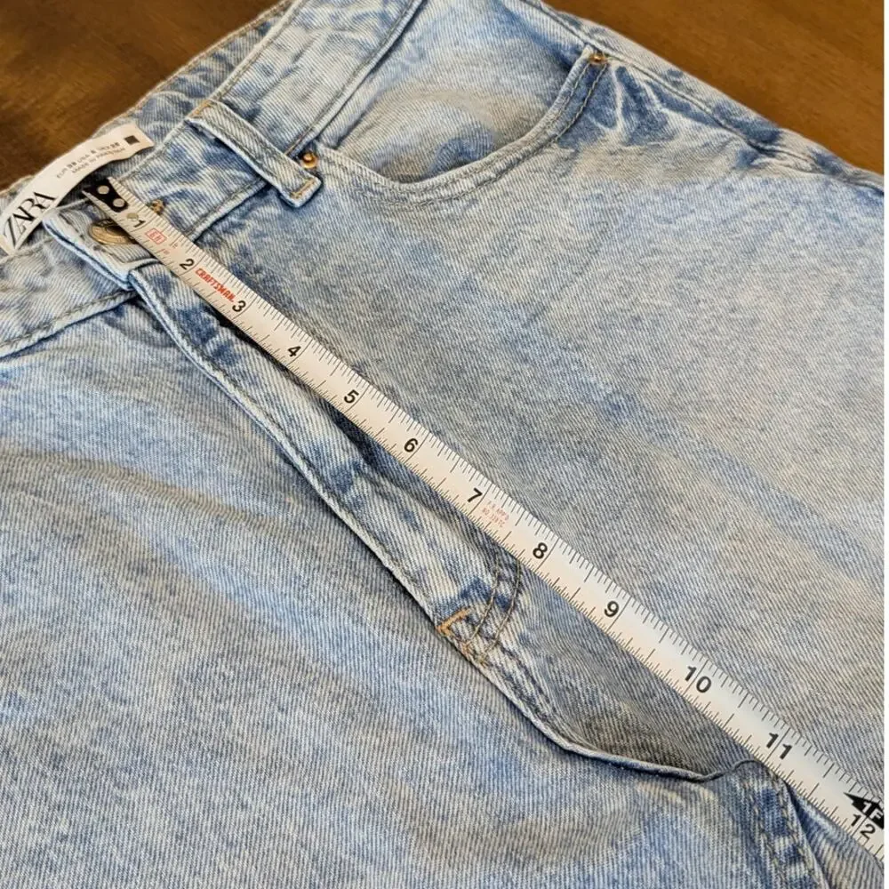 Zara Jeans 7223/223/427 Womens 6 Blue denim High-rise Straight Mom Fit Ankle
